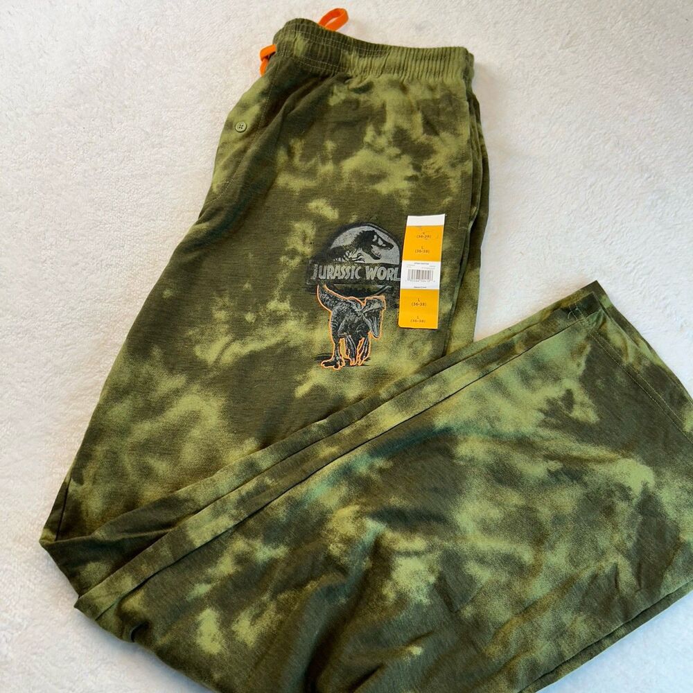 NEW Men’s JURASSIC World Pajama Sleep Lounge Large Pants w/ POCKETS